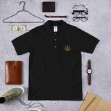Marijuana Leaf Polo shirt ( Black )