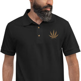 Marijuana Leaf Polo shirt ( Black )