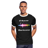 Urbano Mericano Sound Wave Men's Ringer T-Shirt - black/white