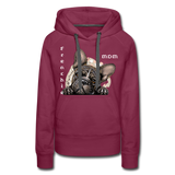 Frenchie Mom Hoodie - burgundy