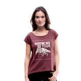 Women's Pitbull Roll Cuff T-Shirt - heather burgundy