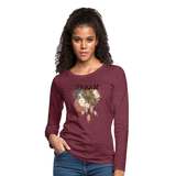 UM Women's Dream Premium Long Sleeve T-Shirt - heather burgundy