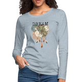 UM Women's Dream Premium Long Sleeve T-Shirt - heather ice blue